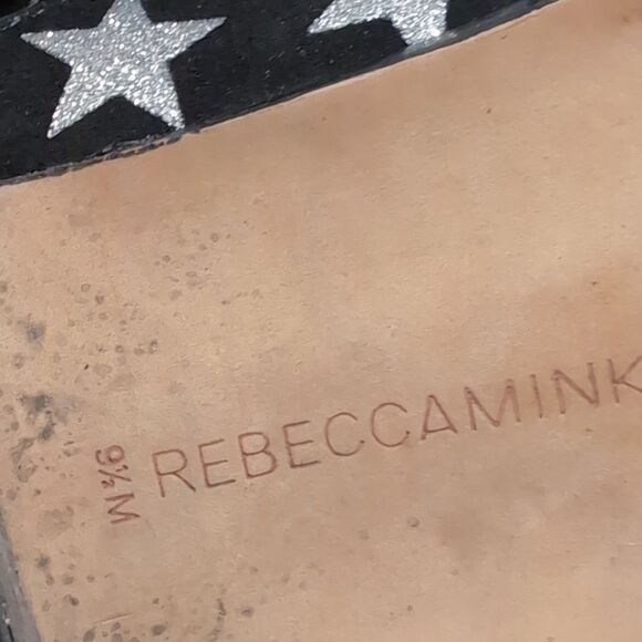 Rebecca Minkoff Black Mika In Galaxy Print Mules/Slides Sz 9.5 - Picture 8 of 8